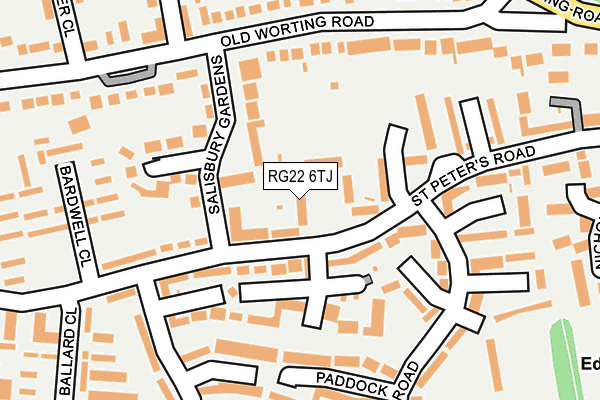 RG22 6TJ map - OS OpenMap – Local (Ordnance Survey)