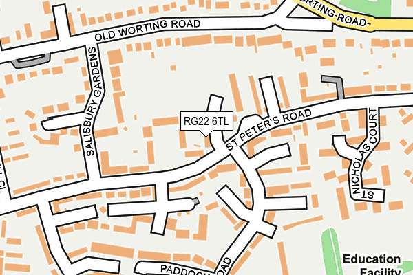 RG22 6TL map - OS OpenMap – Local (Ordnance Survey)