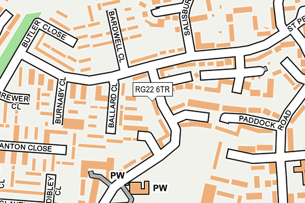 RG22 6TR map - OS OpenMap – Local (Ordnance Survey)