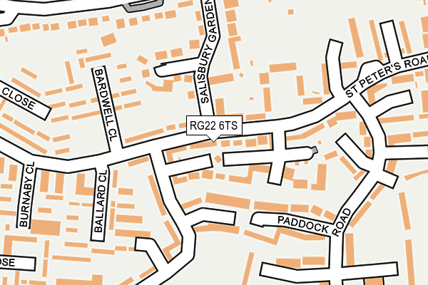 RG22 6TS map - OS OpenMap – Local (Ordnance Survey)