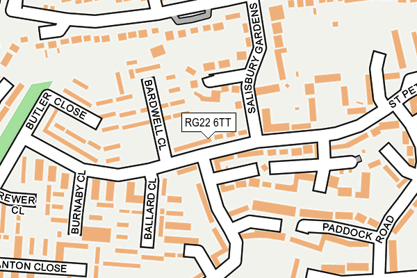 RG22 6TT map - OS OpenMap – Local (Ordnance Survey)