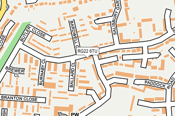 RG22 6TU map - OS OpenMap – Local (Ordnance Survey)