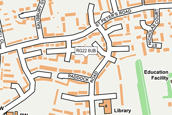 RG22 6UB map - OS OpenMap – Local (Ordnance Survey)