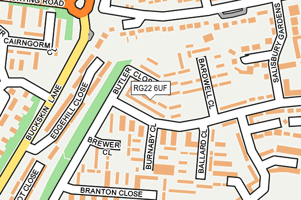 RG22 6UF map - OS OpenMap – Local (Ordnance Survey)