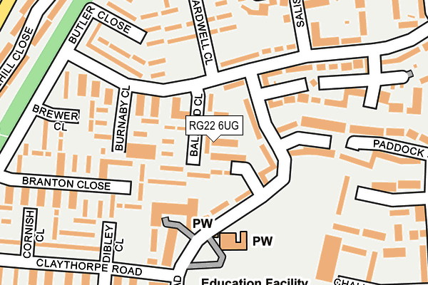 RG22 6UG map - OS OpenMap – Local (Ordnance Survey)