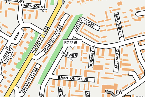 RG22 6UL map - OS OpenMap – Local (Ordnance Survey)