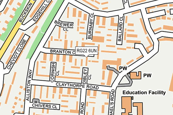 RG22 6UN map - OS OpenMap – Local (Ordnance Survey)