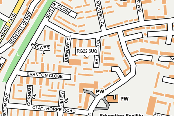 RG22 6UQ map - OS OpenMap – Local (Ordnance Survey)