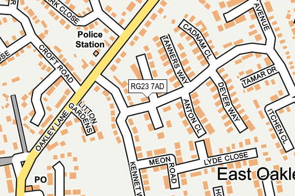 RG23 7AD map - OS OpenMap – Local (Ordnance Survey)