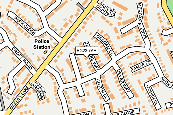 RG23 7AE map - OS OpenMap – Local (Ordnance Survey)
