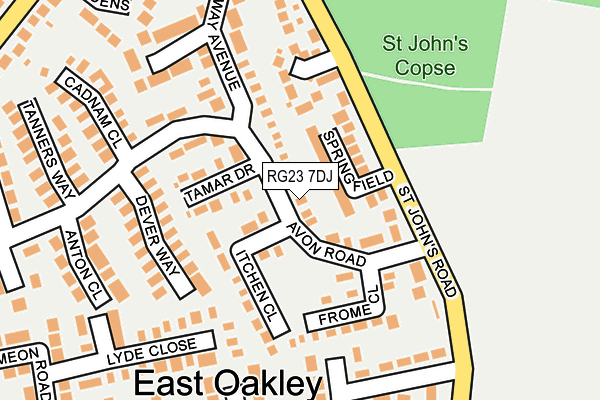 RG23 7DJ map - OS OpenMap – Local (Ordnance Survey)