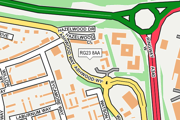 RG23 8AA map - OS OpenMap – Local (Ordnance Survey)