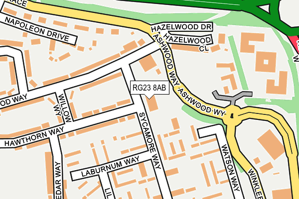 RG23 8AB map - OS OpenMap – Local (Ordnance Survey)