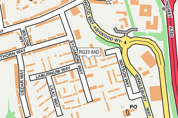 RG23 8AD map - OS OpenMap – Local (Ordnance Survey)