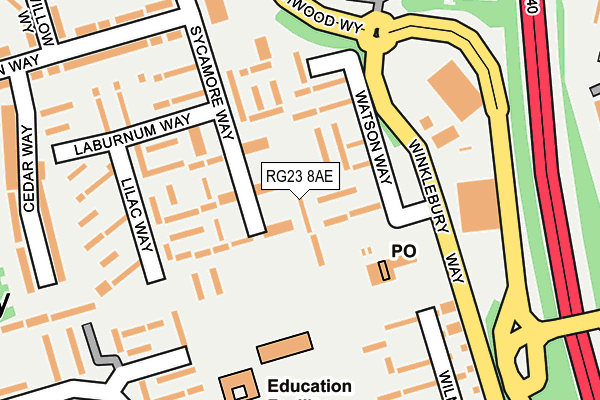 RG23 8AE map - OS OpenMap – Local (Ordnance Survey)