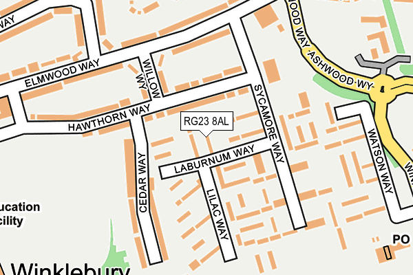 RG23 8AL map - OS OpenMap – Local (Ordnance Survey)