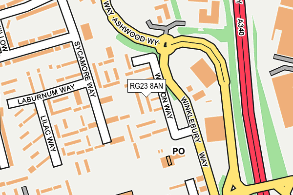 RG23 8AN map - OS OpenMap – Local (Ordnance Survey)
