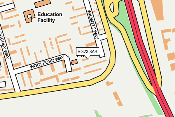 RG23 8AS map - OS OpenMap – Local (Ordnance Survey)