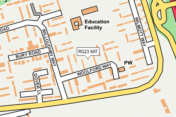 RG23 8AT map - OS OpenMap – Local (Ordnance Survey)