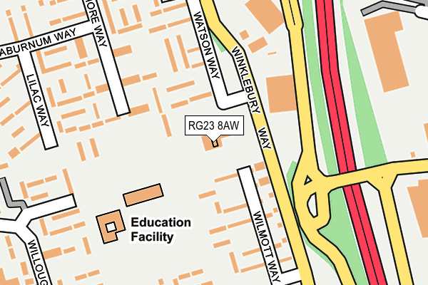 RG23 8AW map - OS OpenMap – Local (Ordnance Survey)