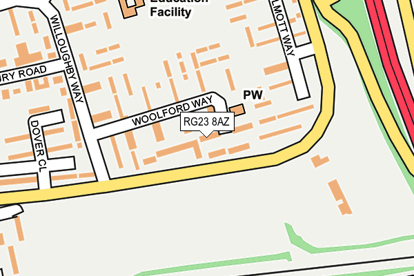 RG23 8AZ map - OS OpenMap – Local (Ordnance Survey)
