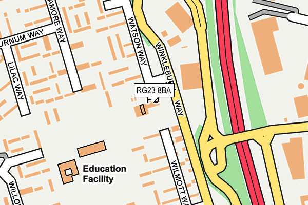 RG23 8BA map - OS OpenMap – Local (Ordnance Survey)