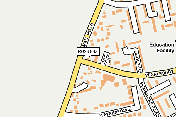 RG23 8BZ map - OS OpenMap – Local (Ordnance Survey)