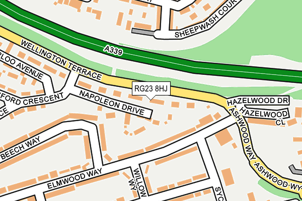 RG23 8HJ map - OS OpenMap – Local (Ordnance Survey)