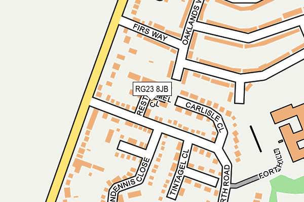 RG23 8JB map - OS OpenMap – Local (Ordnance Survey)