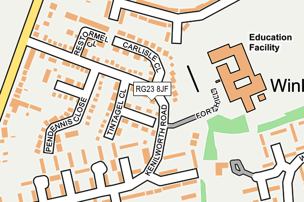 RG23 8JF map - OS OpenMap – Local (Ordnance Survey)