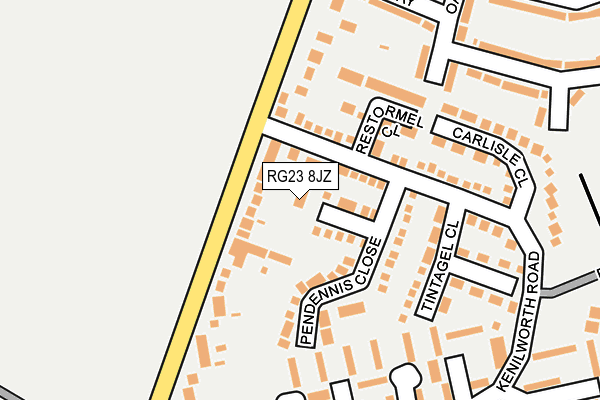 RG23 8JZ map - OS OpenMap – Local (Ordnance Survey)