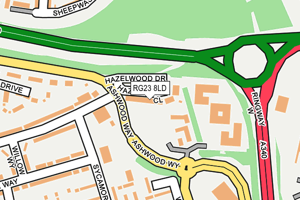 RG23 8LD map - OS OpenMap – Local (Ordnance Survey)