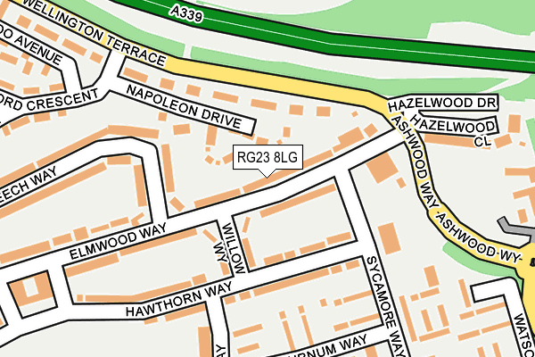RG23 8LG map - OS OpenMap – Local (Ordnance Survey)