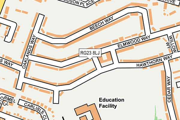 RG23 8LJ map - OS OpenMap – Local (Ordnance Survey)