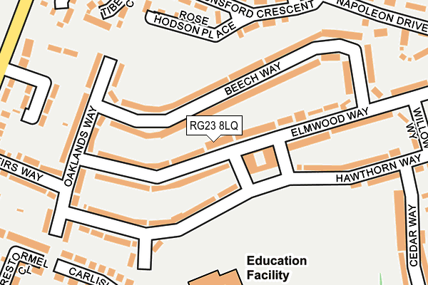 RG23 8LQ map - OS OpenMap – Local (Ordnance Survey)