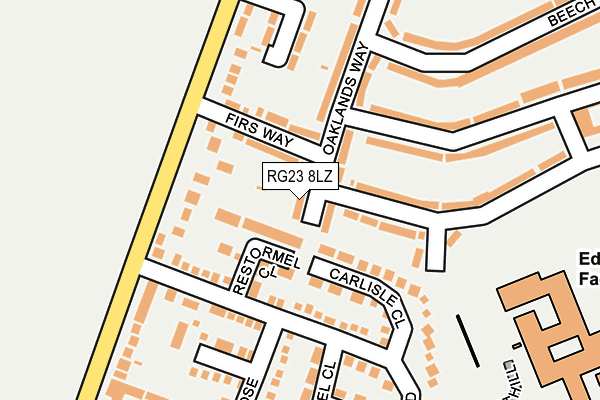 RG23 8LZ map - OS OpenMap – Local (Ordnance Survey)