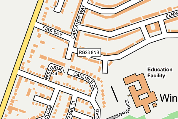 RG23 8NB map - OS OpenMap – Local (Ordnance Survey)