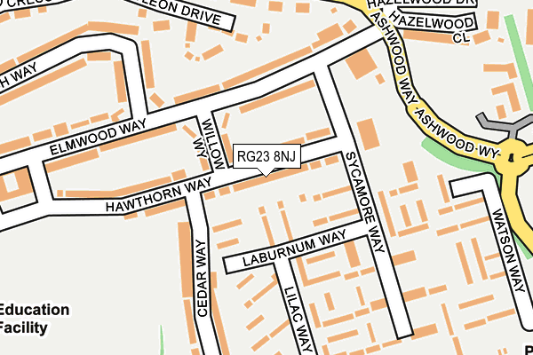 RG23 8NJ map - OS OpenMap – Local (Ordnance Survey)