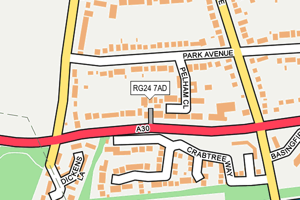 RG24 7AD map - OS OpenMap – Local (Ordnance Survey)