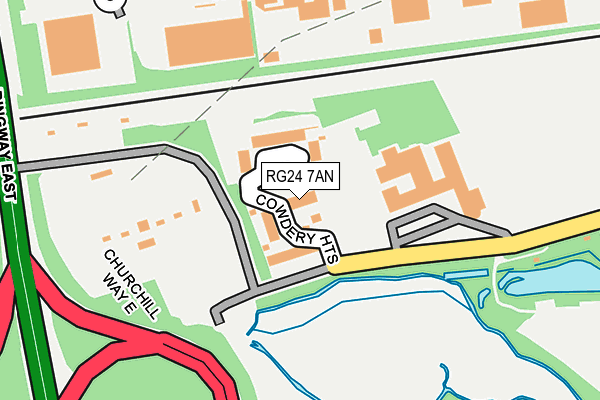 RG24 7AN map - OS OpenMap – Local (Ordnance Survey)