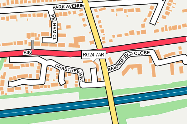 RG24 7AR map - OS OpenMap – Local (Ordnance Survey)