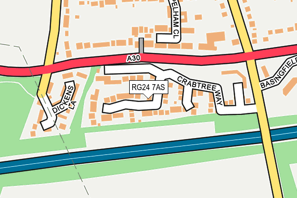 RG24 7AS map - OS OpenMap – Local (Ordnance Survey)