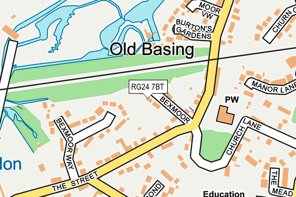 RG24 7BT map - OS OpenMap – Local (Ordnance Survey)