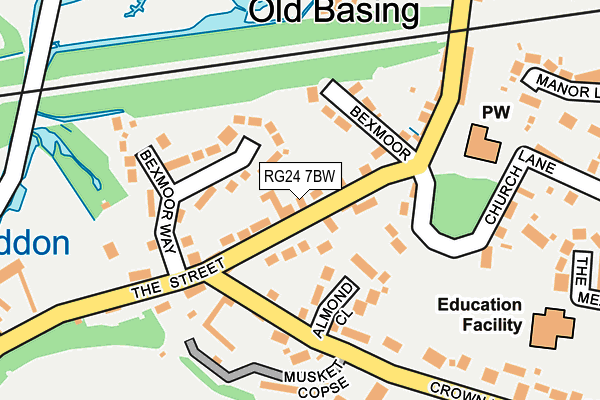 RG24 7BW map - OS OpenMap – Local (Ordnance Survey)
