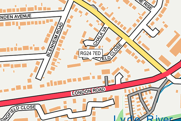 RG24 7ED map - OS OpenMap – Local (Ordnance Survey)