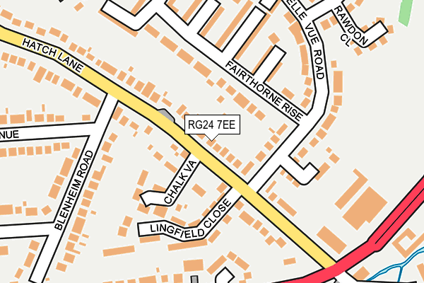 RG24 7EE map - OS OpenMap – Local (Ordnance Survey)