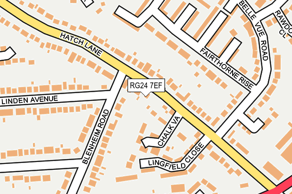 RG24 7EF map - OS OpenMap – Local (Ordnance Survey)