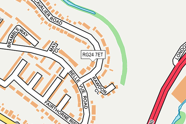 RG24 7ET map - OS OpenMap – Local (Ordnance Survey)