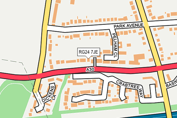 RG24 7JE map - OS OpenMap – Local (Ordnance Survey)