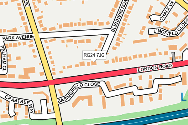 RG24 7JG map - OS OpenMap – Local (Ordnance Survey)